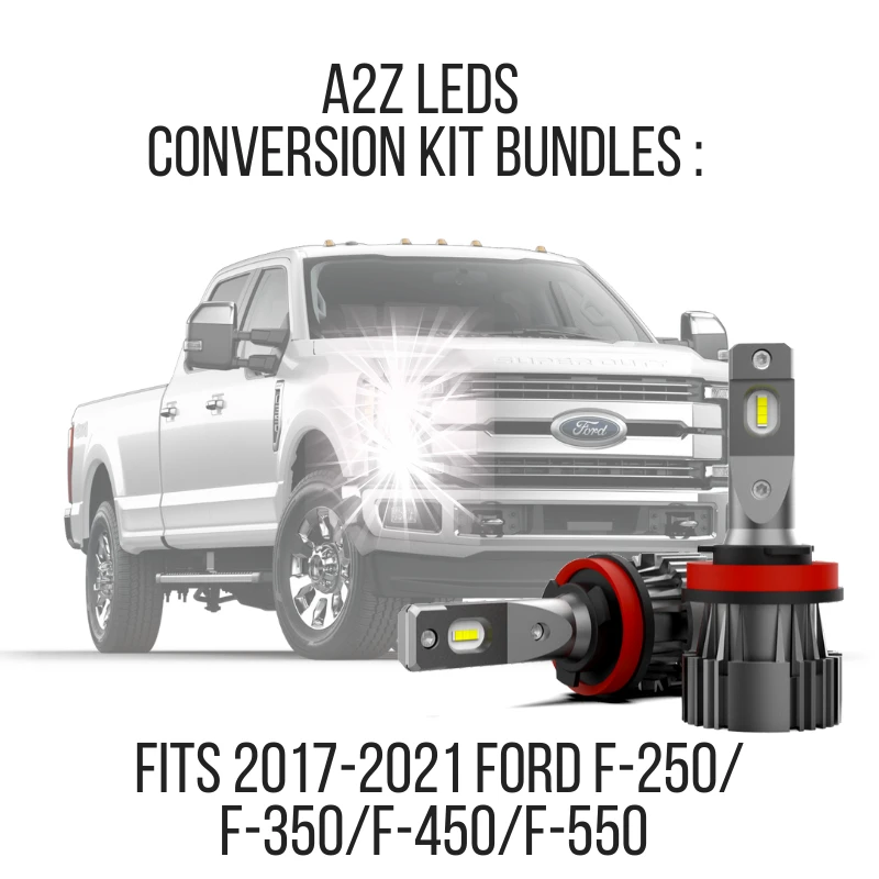 Fits Ford F-250/350/450/550 2017-2022 LED Conversion Kit Bundles - Free 3rd Brake and License Plate LED Bulbs - A2Z LEDS