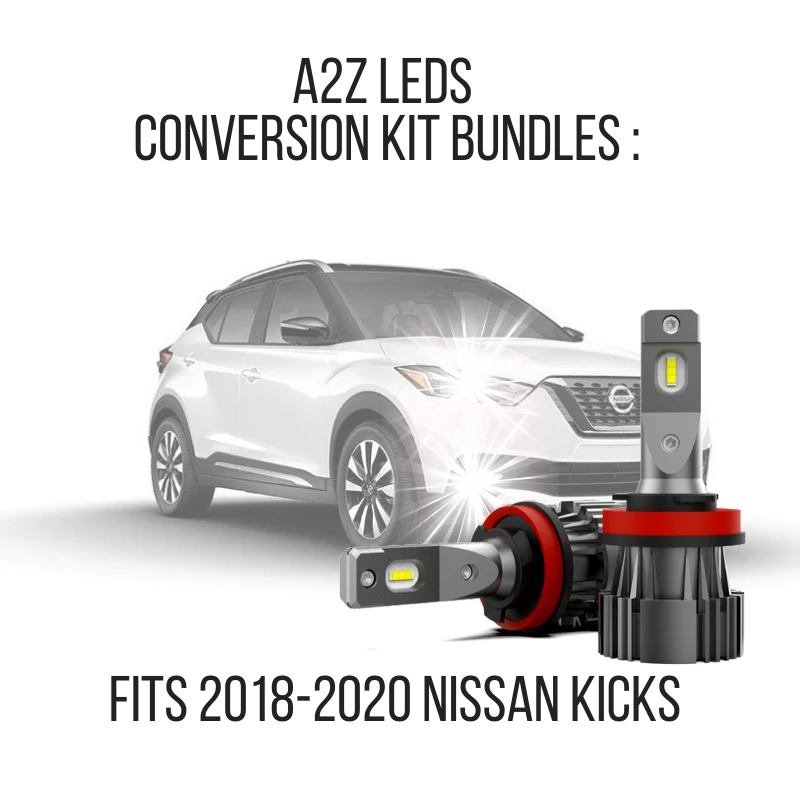 Fits Nissan Kicks 2018-2020 LED Conversion Kit Bundles - Free Reverse and License Plate LED Bulbs - A2Z LEDS
