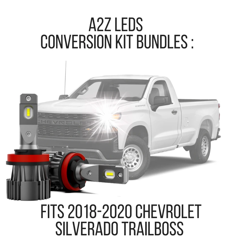 Fits Chevrolet Silverado Trail Boss 2018-2022 LED Conversion Kit Bundles - Free 3rd Brake and License Plate LED Bulbs - A2Z LEDS