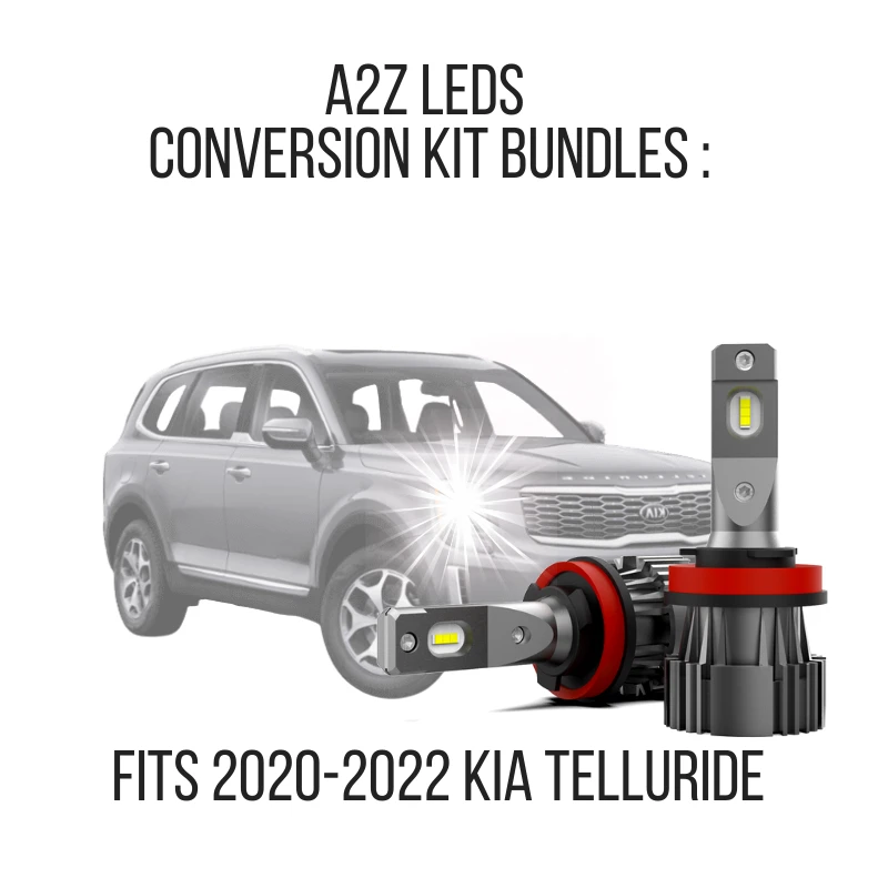 Fits Kia Telluride 2020-2022 LED Conversion Kit Bundles - Free License Plate & Backup LED Bulbs - A2Z LEDS