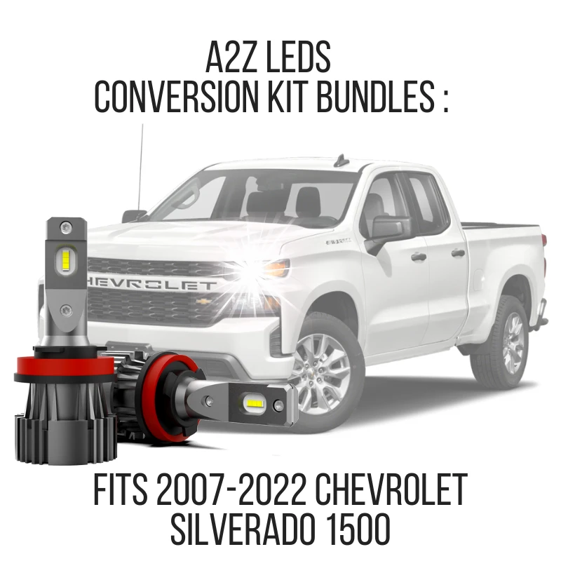 Fits Chevrolet Silverado 1500 2007-2022 - LED Conversion Kit Bundles - Free 3rd Brake and License Plate LED Bulbs - A2Z LEDS