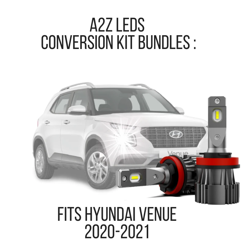 Fits Hyundai Venue 2020-2021 LED Conversion Kit Bundles - Free Reverse and License Plate LED Bulbs - A2Z LEDS
