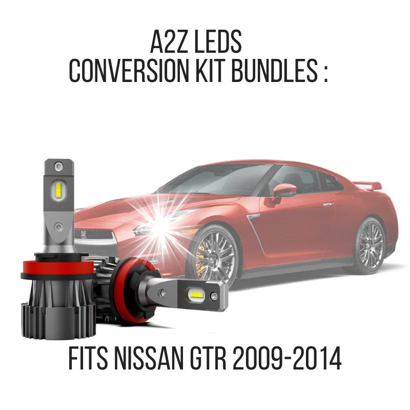 Fits Nissan GTR 2009-2014 LED Conversion Kit Bundles - Free License Plate & Reverse LED Bulbs - A2Z LEDS