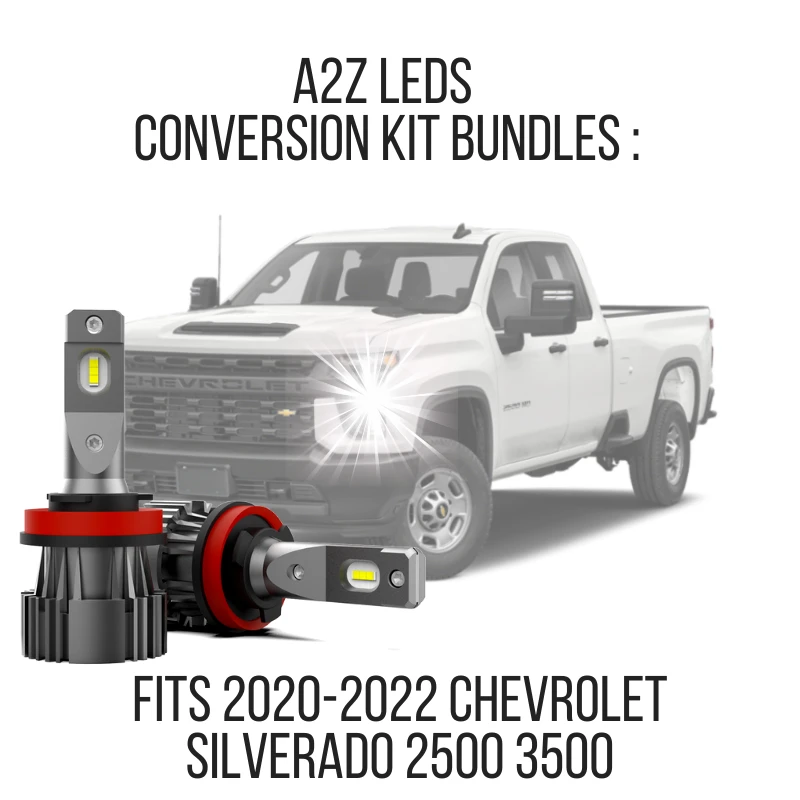 Fits Chevrolet Silverado 2500 3500 2020-2022 - LED Conversion Kit Bundles - Free License Plate LED Bulbs - A2Z LEDS